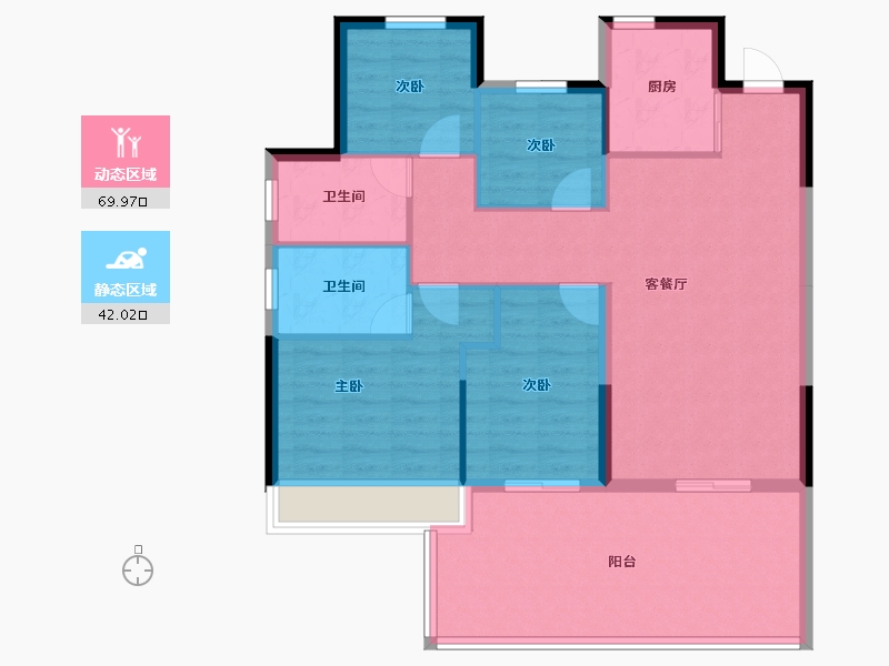 浙江省-台州市-众安未来社区-101.60-户型库-动静分区