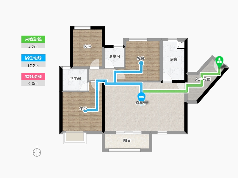 广东省-江门市-裕邦新外滩-84.95-户型库-动静线