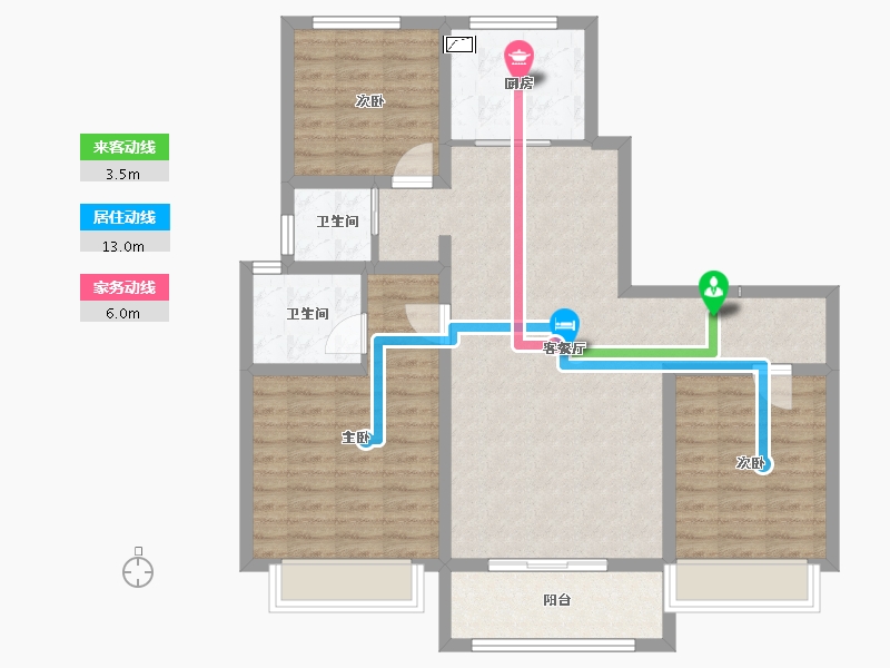 山东省-淄博市-东方紫郡-96.00-户型库-动静线