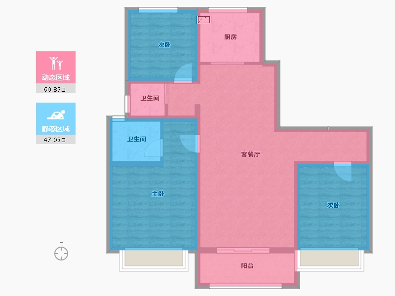 山东省-淄博市-东方紫郡-96.00-户型库-动静分区