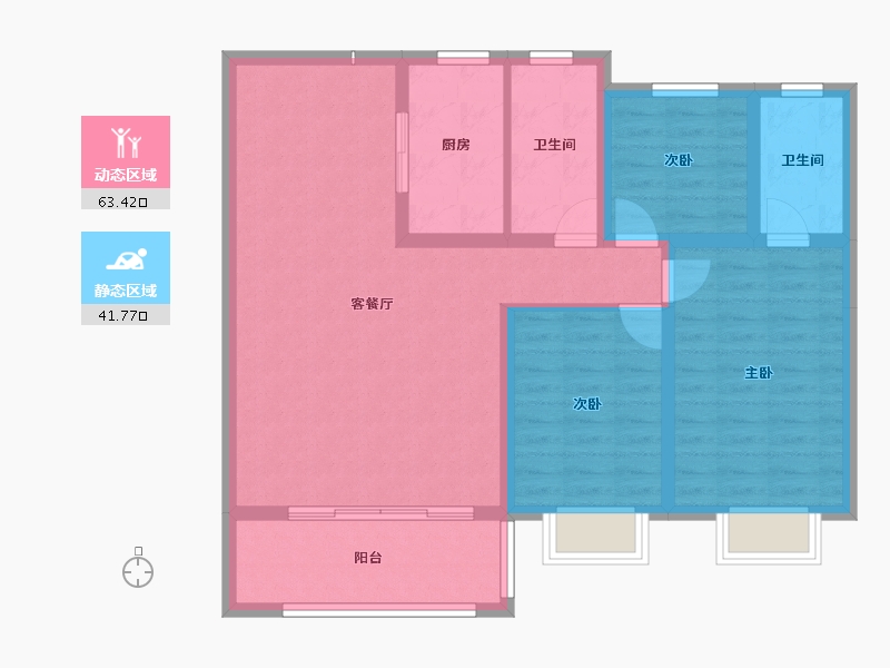 山东省-淄博市-金鼎尚城-94.40-户型库-动静分区