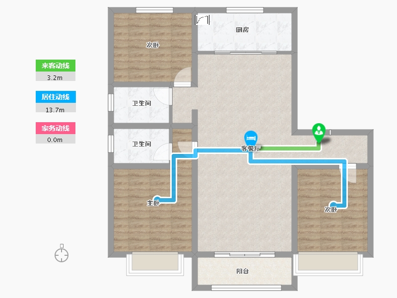 山东省-淄博市-东方紫郡-105.61-户型库-动静线