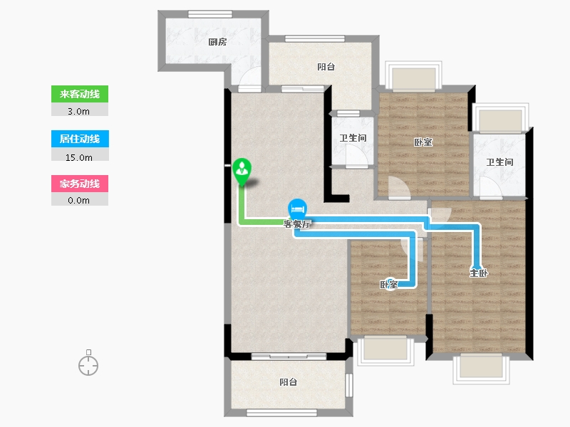 广东省-江门市-裕邦新外滩-104.80-户型库-动静线