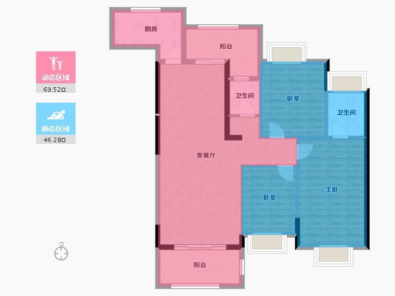 广东省-江门市-裕邦新外滩-104.80-户型库-动静分区