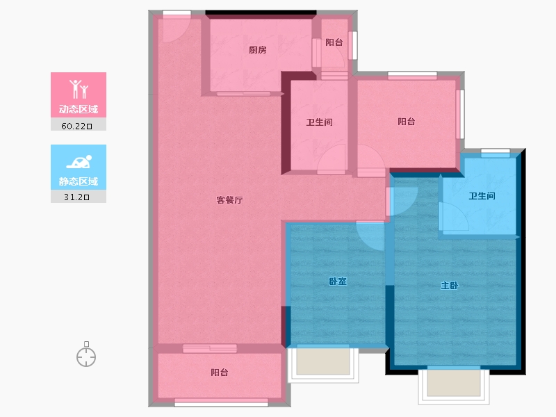 广东省-江门市-裕邦新外滩-80.52-户型库-动静分区