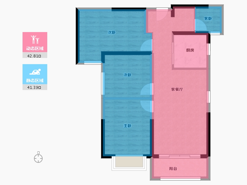 甘肃省-庆阳市-山水观园-75.06-户型库-动静分区