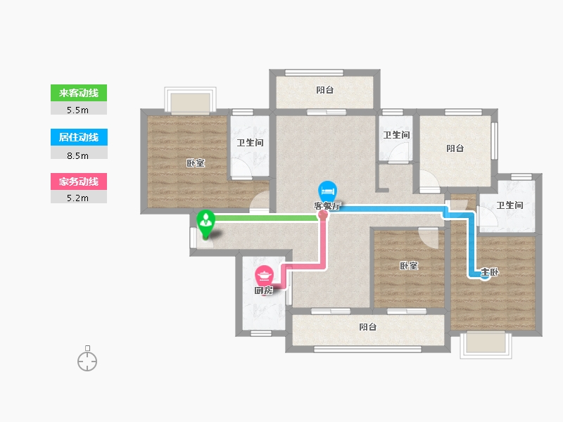 广东省-江门市-裕邦新外滩-106.37-户型库-动静线