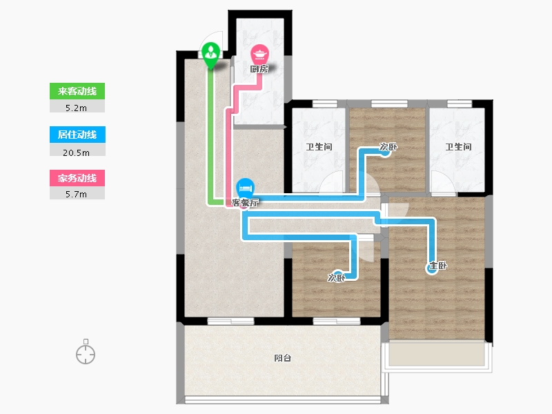 浙江省-台州市-众安未来社区-85.60-户型库-动静线