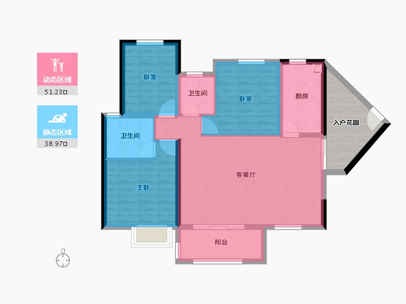 广东省-江门市-裕邦新外滩-88.74-户型库-动静分区