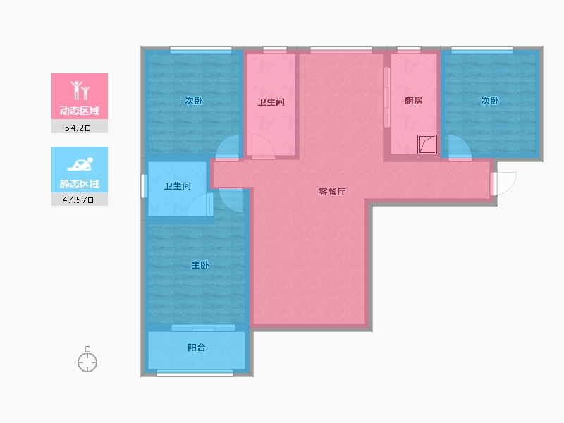 甘肃省-庆阳市-轩和佳苑-89.95-户型库-动静分区