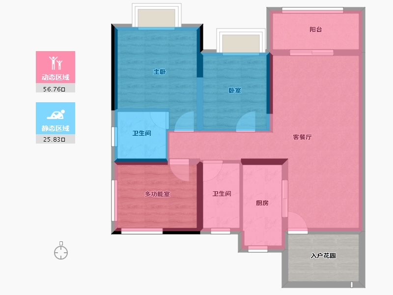 广东省-江门市-裕邦新外滩-78.88-户型库-动静分区