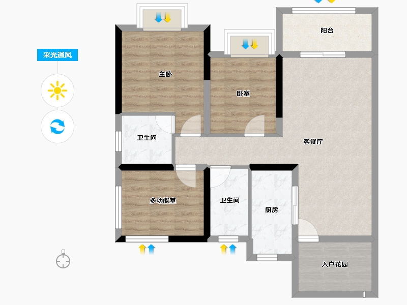 广东省-江门市-裕邦新外滩-78.88-户型库-采光通风