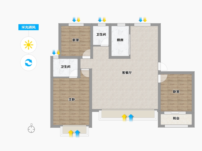 河北省-沧州市-百丰·天禧-97.78-户型库-采光通风