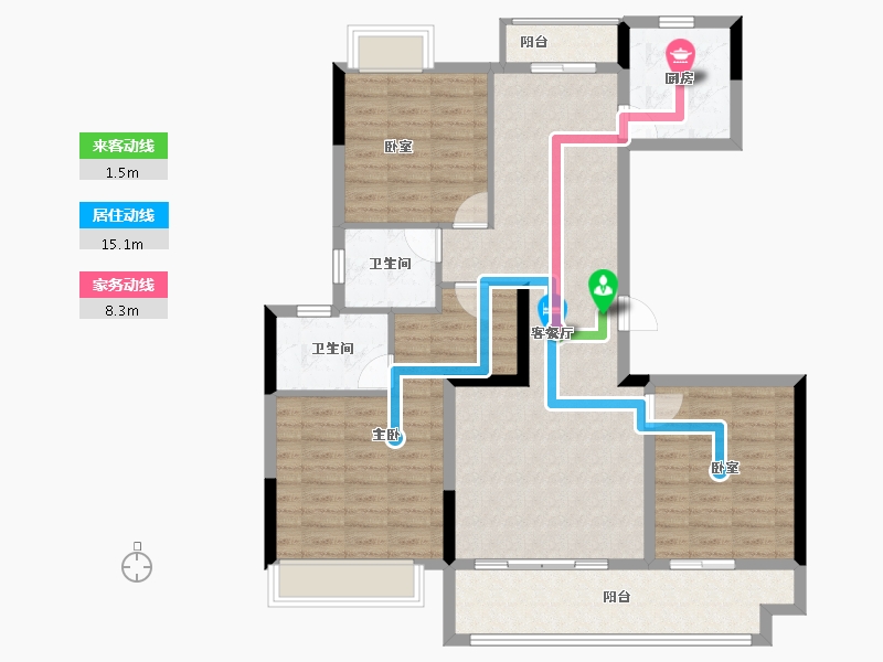 安徽省-阜阳市-石榴林语春晓-107.20-户型库-动静线