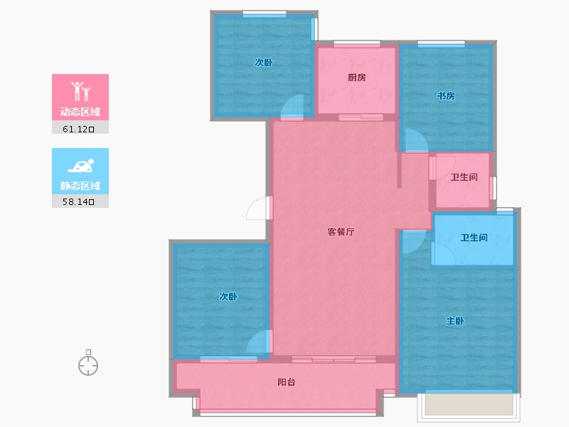 山东省-淄博市-般河郦景-107.20-户型库-动静分区