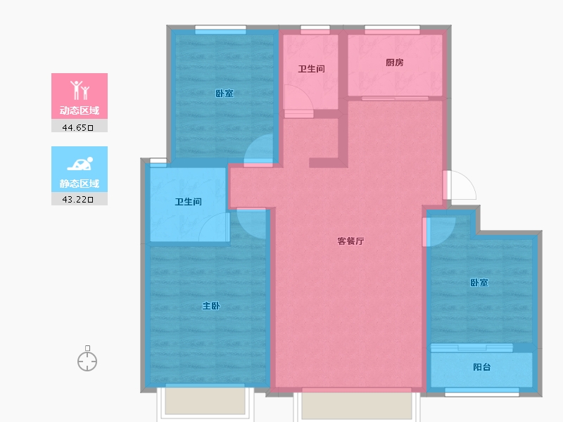 河北省-沧州市-百丰·天禧-77.84-户型库-动静分区