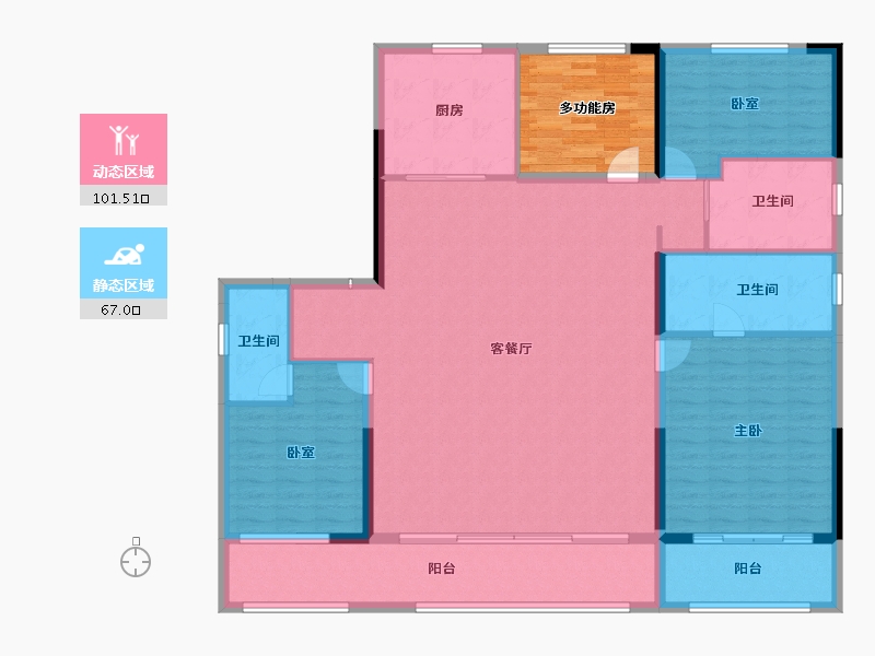 河北省-沧州市-碧桂园迎宾府-164.80-户型库-动静分区