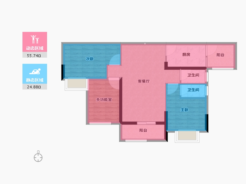 广东省-江门市-锦富·汇景湾-71.50-户型库-动静分区