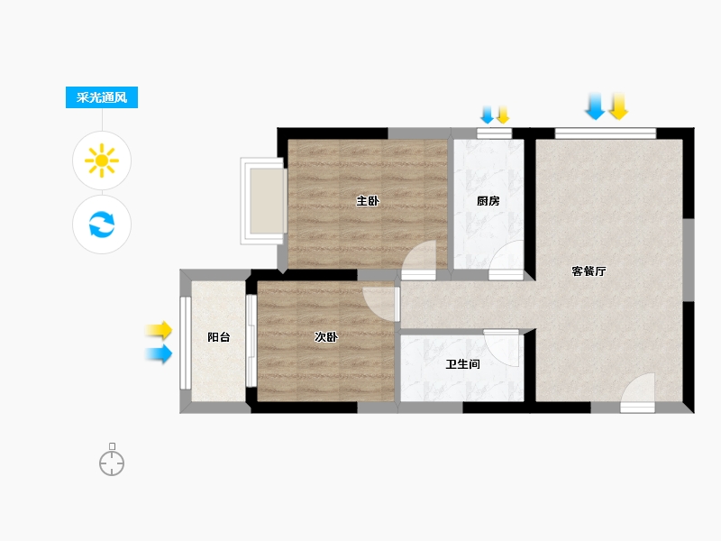 甘肃省-庆阳市-山水观园-56.60-户型库-采光通风