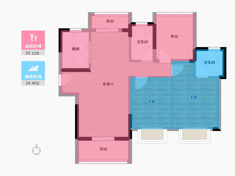 广东省-江门市-融信大发弘阳国樾府-72.18-户型库-动静分区