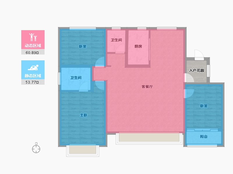 河北省-沧州市-百丰·天禧-106.95-户型库-动静分区