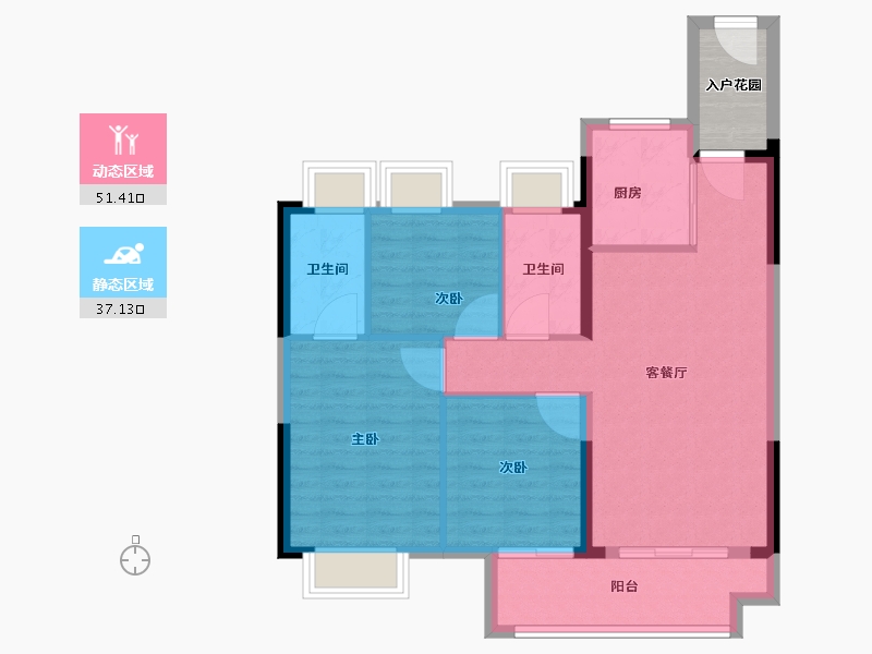 广东省-江门市-大悦城·新悦锦云-84.00-户型库-动静分区