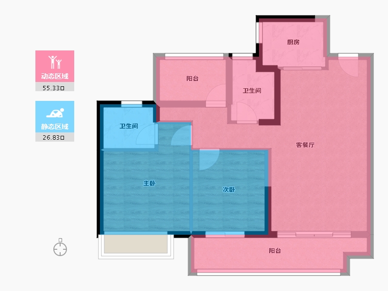 广东省-江门市-融信·中骏学院府-73.00-户型库-动静分区