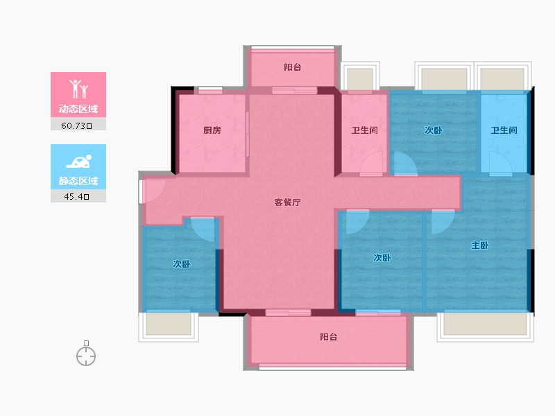 广东省-江门市-大悦城·新悦锦云-95.23-户型库-动静分区