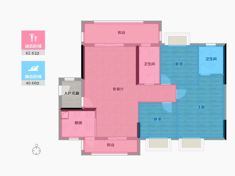 广东省-江门市-奥园锦江国际新城御峰-96.48-户型库-动静分区