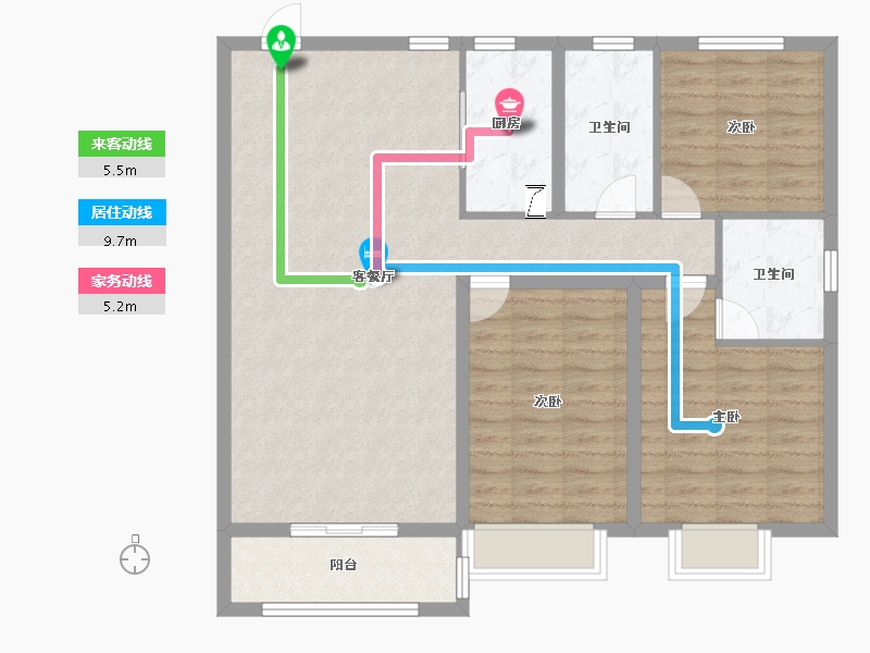 山东省-淄博市-东方紫郡-102.40-户型库-动静线