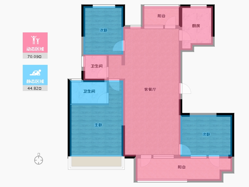 山东省-淄博市-旭辉银盛泰博观熙岸-102.39-户型库-动静分区