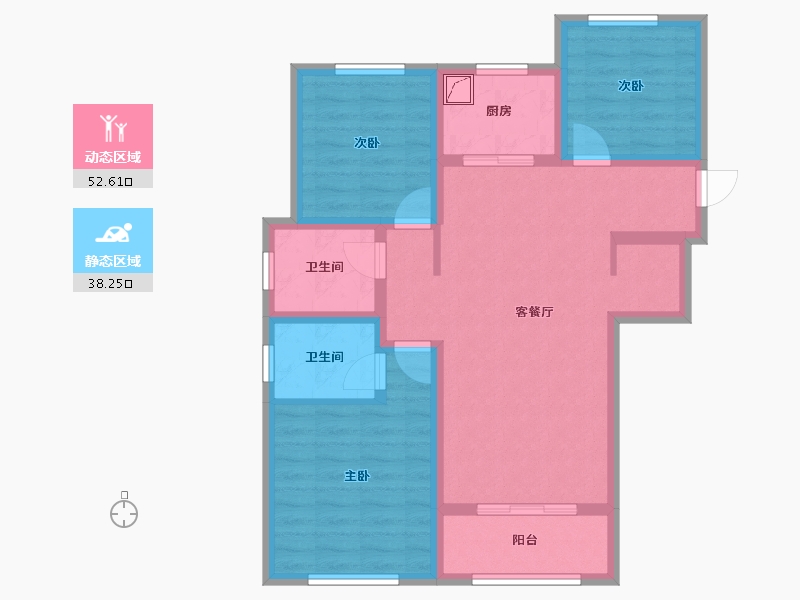 甘肃省-庆阳市-正德华府-79.79-户型库-动静分区