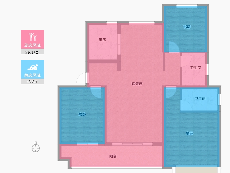 山东省-淄博市-般河郦景-92.00-户型库-动静分区