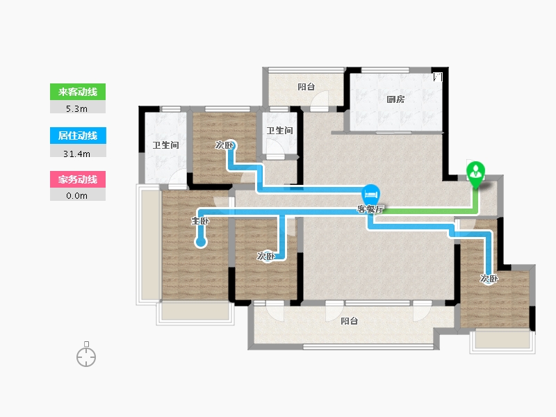 山东省-淄博市-旭辉银盛泰博观熙岸-134.40-户型库-动静线