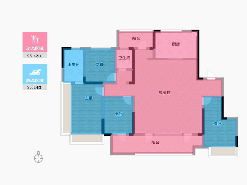 山东省-淄博市-旭辉银盛泰博观熙岸-134.40-户型库-动静分区