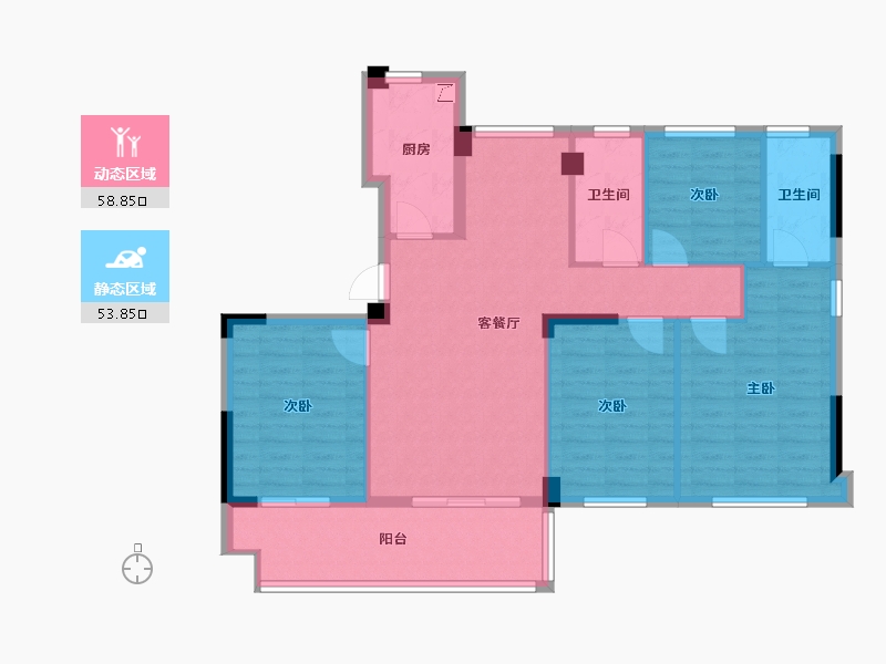 福建省-三明市-沙县品润凤麟台-101.59-户型库-动静分区