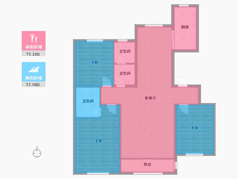 宁夏回族自治区-吴忠市-豫海澜湾-114.00-户型库-动静分区