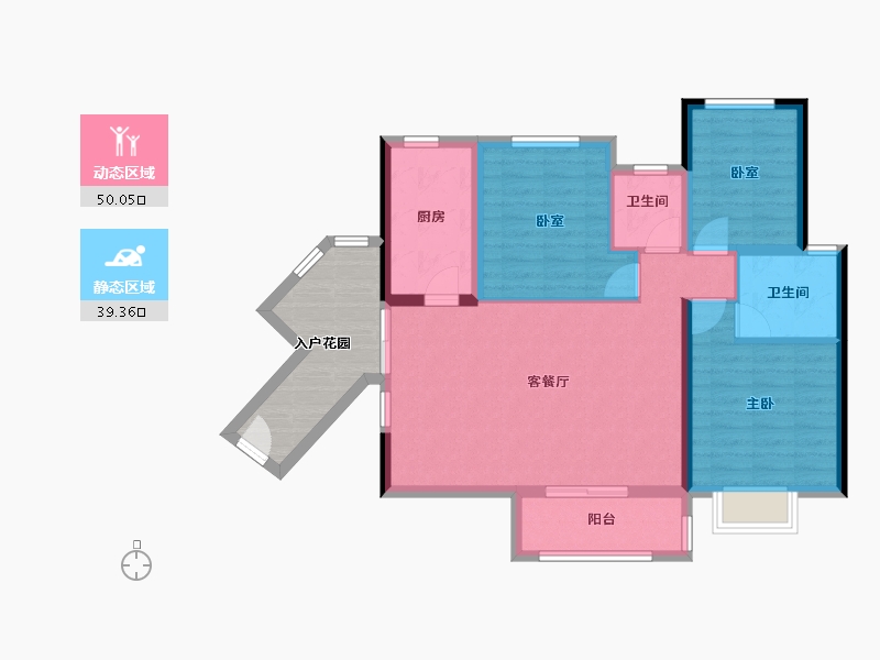 广东省-江门市-裕邦新外滩-88.77-户型库-动静分区