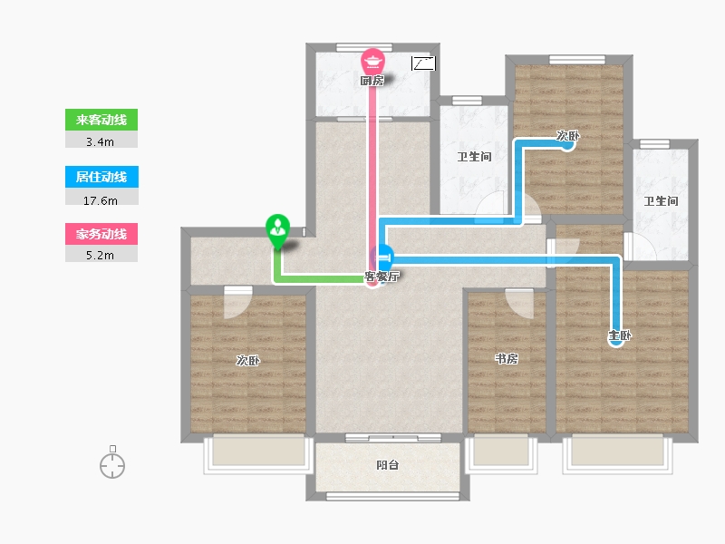 山东省-淄博市-东方紫郡-112.01-户型库-动静线