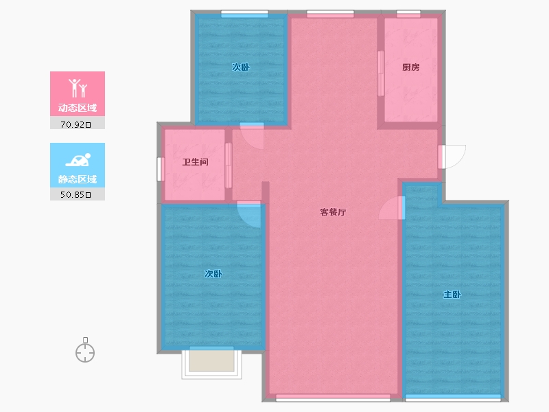 新疆维吾尔自治区-阿克苏地区-华夏-120.00-户型库-动静分区