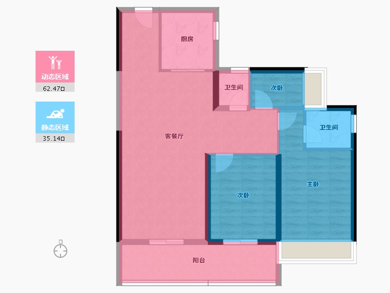 湖南省-常德市-常德碧桂园·阅胜台-87.81-户型库-动静分区