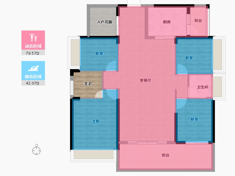 广东省-惠州市-隆生鹿江花园-120.00-户型库-动静分区