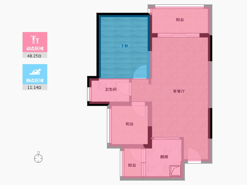 广东省-清远市-万基·新翡翠上峸-52.02-户型库-动静分区