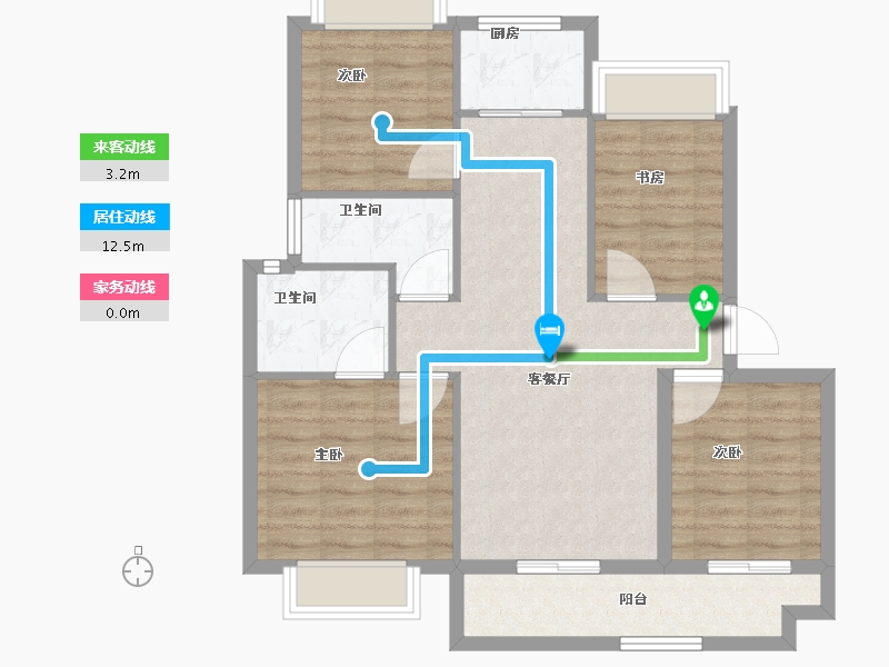 广东省-江门市-美的·樾山府-83.39-户型库-动静线