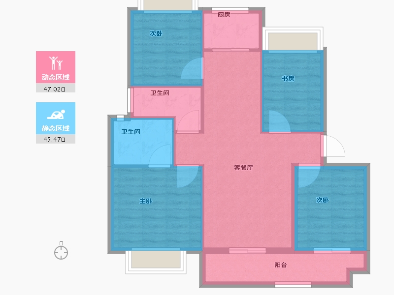 广东省-江门市-美的·樾山府-83.39-户型库-动静分区