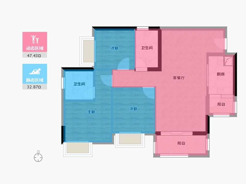 广东省-江门市-盛安江畔-71.23-户型库-动静分区