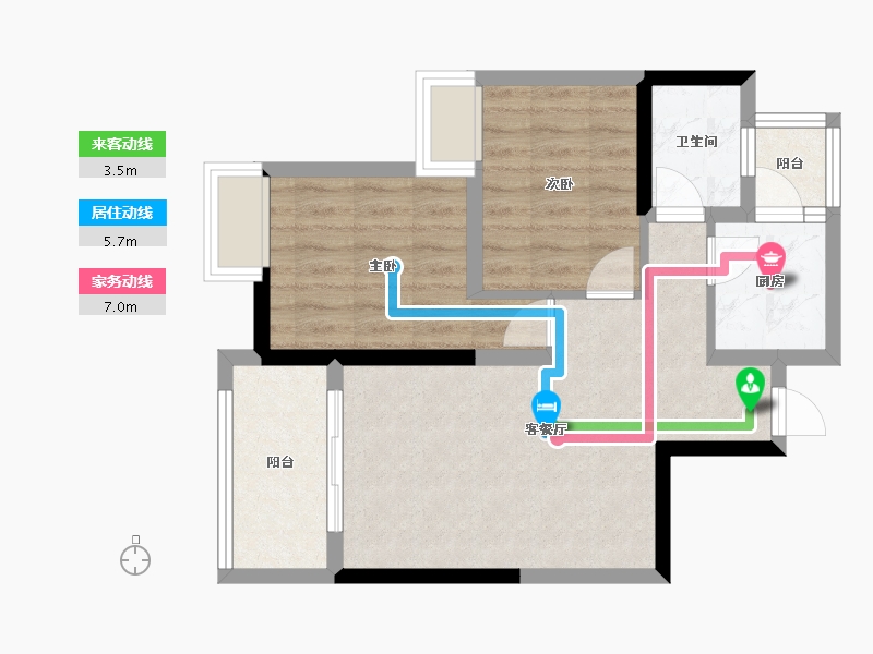 四川省-成都市-帝一广场-57.87-户型库-动静线