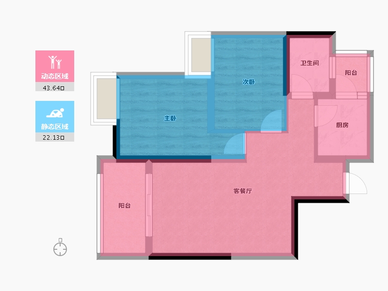 四川省-成都市-帝一广场-57.87-户型库-动静分区