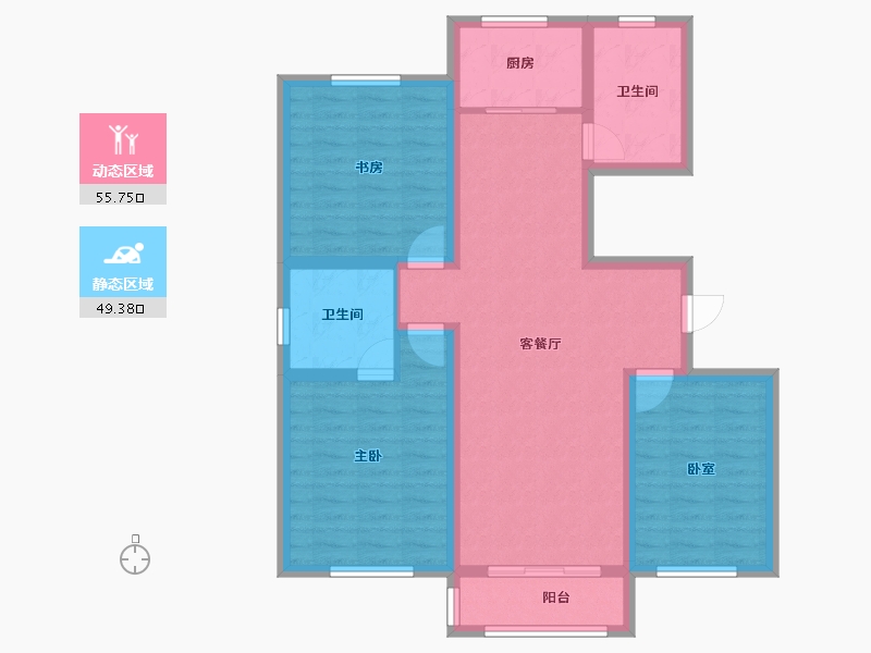 河北省-沧州市-润森紫御府-93.80-户型库-动静分区