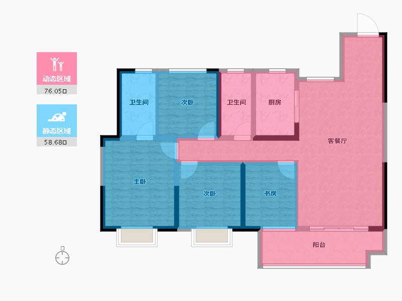 山东省-淄博市-宏程健康活力城-120.81-户型库-动静分区